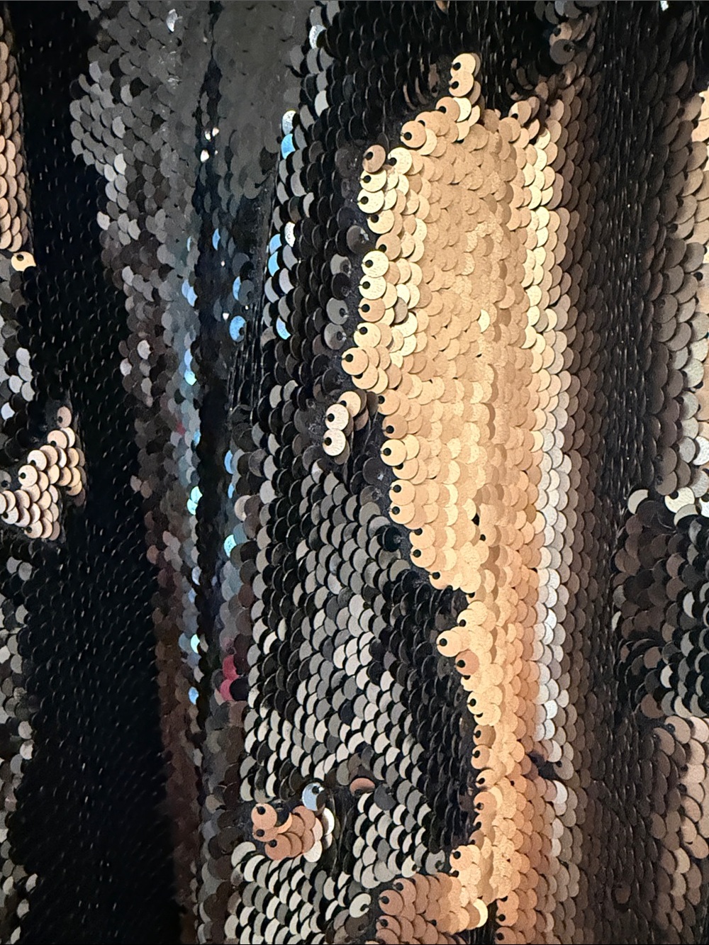 Free People Black & Rose Gold Sequin Mini Slip Dress - Picture 4 of 6